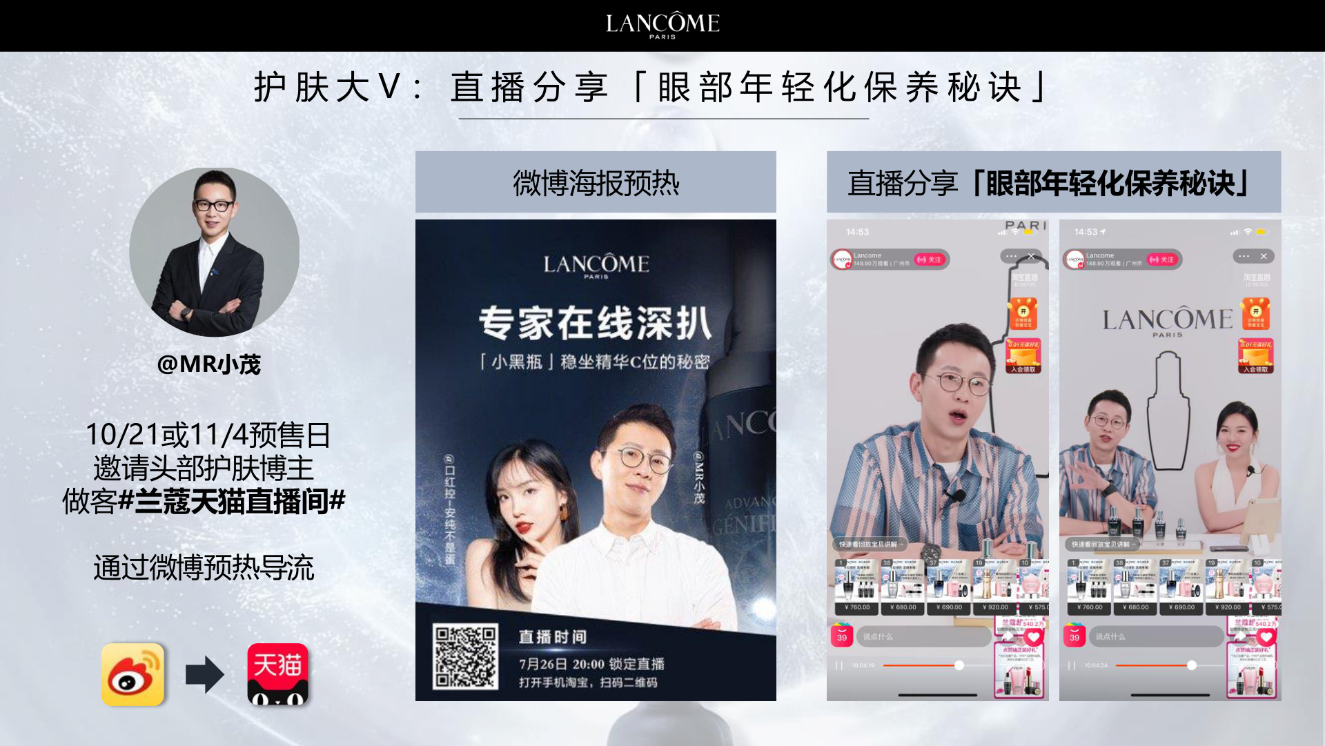 头部护肤博主直播：天猫直播间眼部年轻化分享