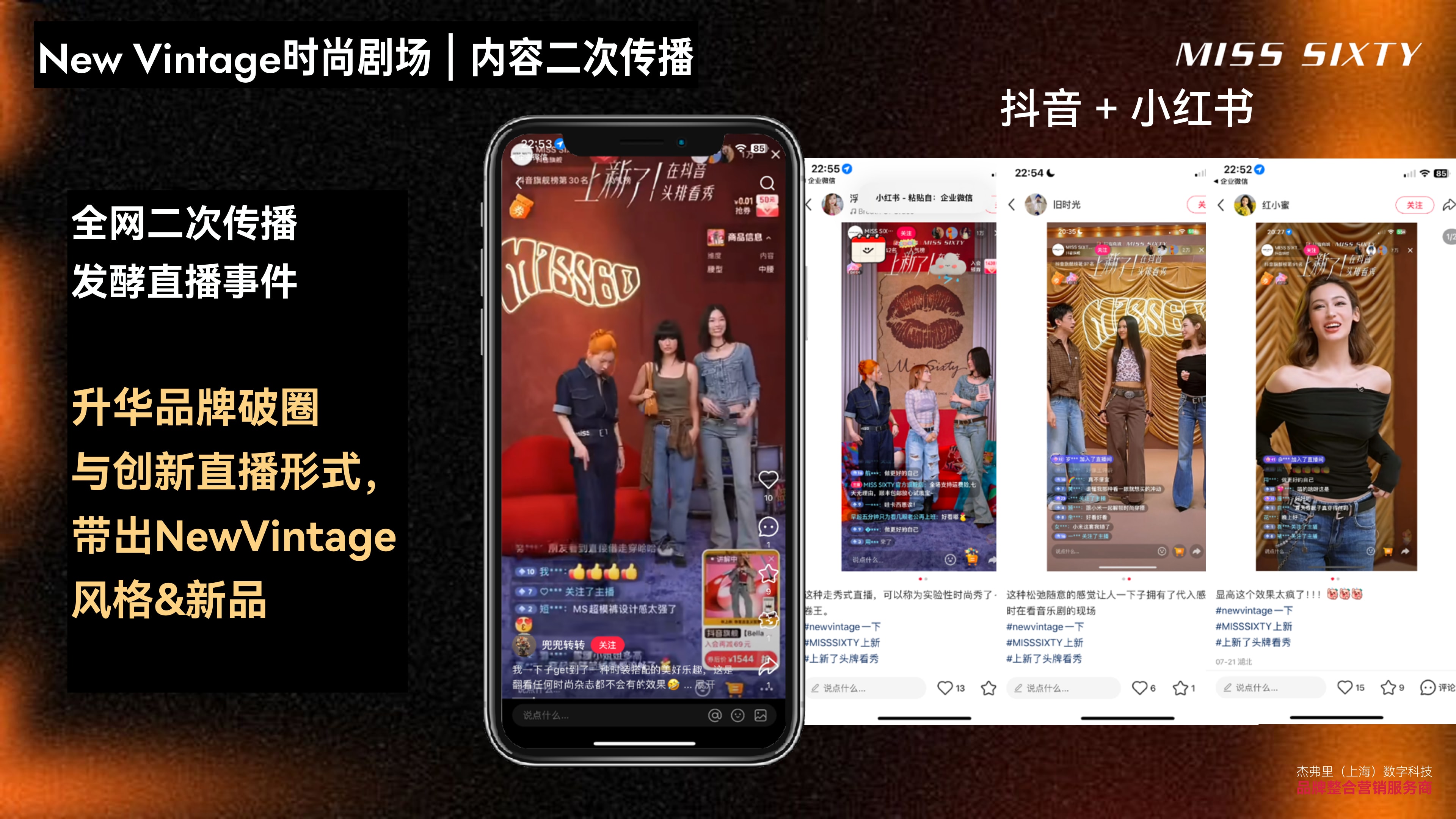 Live clip secondary spread · Douyin and Xiaohongshu