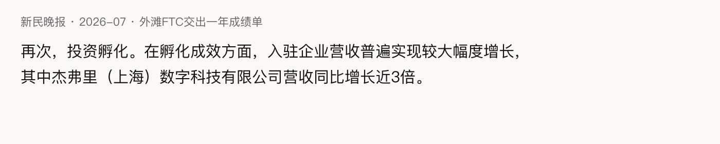 新民晚报关于杰弗里（上海）数字科技有限公司营收增长的公开报道摘录